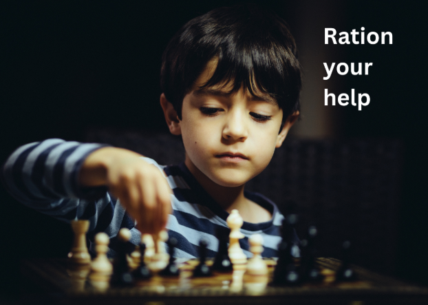 A child playing chess, captioned 'Ration your help' — the opening image from the Play Smart article